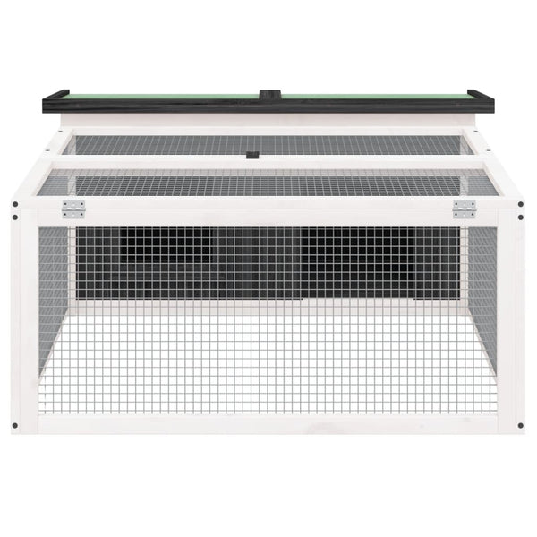 vidaXL Rabbit Hutch Grey 117.5x97x47.5 cm Solid Pinewood
