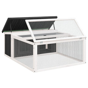 vidaXL Rabbit Hutch Grey 117.5x97x47.5 cm Solid Pinewood