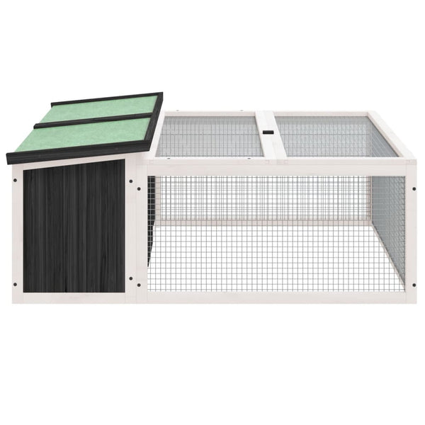 vidaXL Rabbit Hutch Grey 117.5x97x47.5 cm Solid Pinewood
