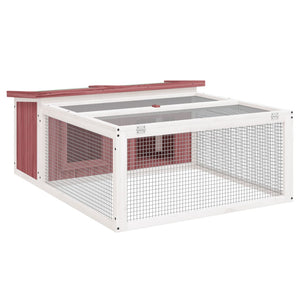 vidaXL Rabbit Hutch Mocha 117.5x97x47.5 cm Solid Pine Wood