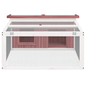 vidaXL Rabbit Hutch Mocha 117.5x97x47.5 cm Solid Pine Wood