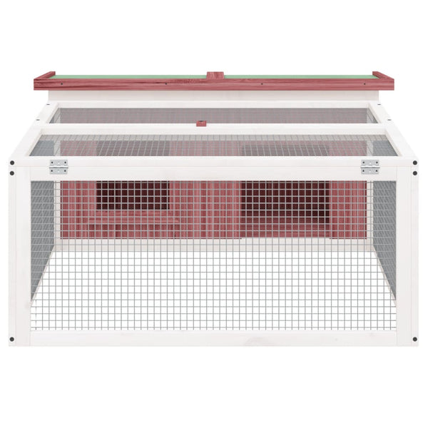 vidaXL Rabbit Hutch Mocha 117.5x97x47.5 cm Solid Pine Wood