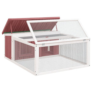 vidaXL Rabbit Hutch Mocha 117.5x97x47.5 cm Solid Pine Wood