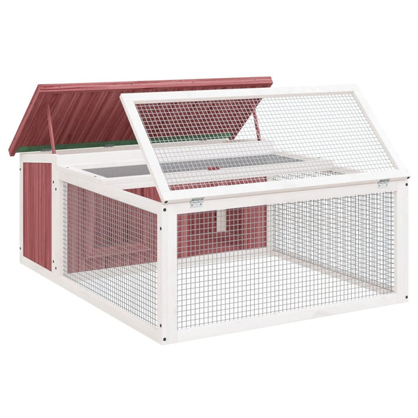 vidaXL Rabbit Hutch Mocha 117.5x97x47.5 cm Solid Pine Wood