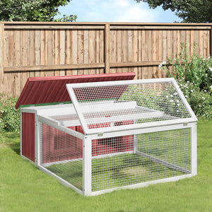 vidaXL Rabbit Hutch Mocha 117.5x97x47.5 cm Solid Pine Wood