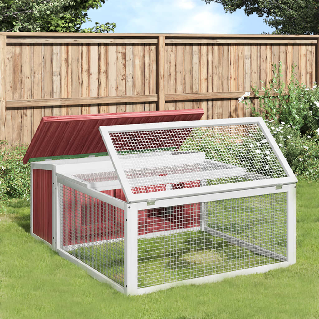 vidaXL Rabbit Hutch Mocha 117.5x97x47.5 cm Solid Pine Wood
