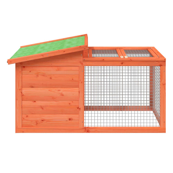 vidaXL Rabbit Hutch Brown 100.5x54x55 cm Solid Pine Wood