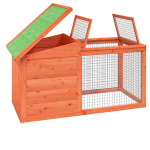 vidaXL Rabbit Hutch Brown 100.5x54x55 cm Solid Pine Wood