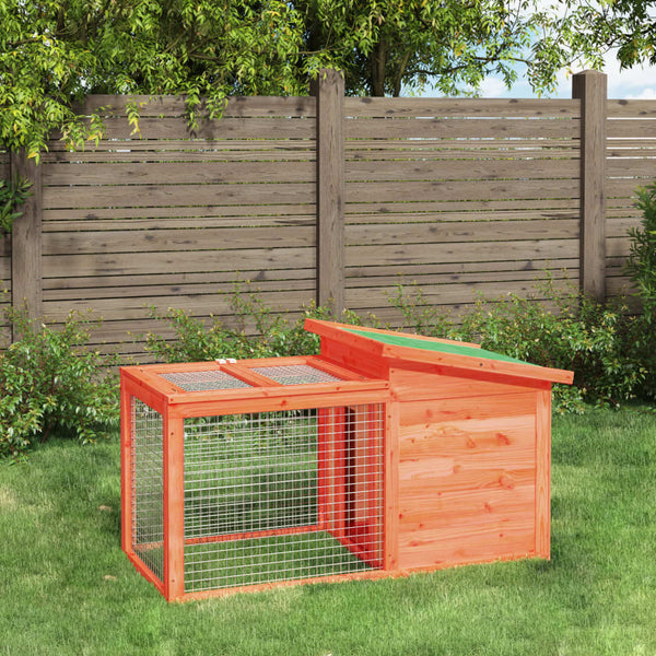 vidaXL Rabbit Hutch Brown 100.5x54x55 cm Solid Pine Wood
