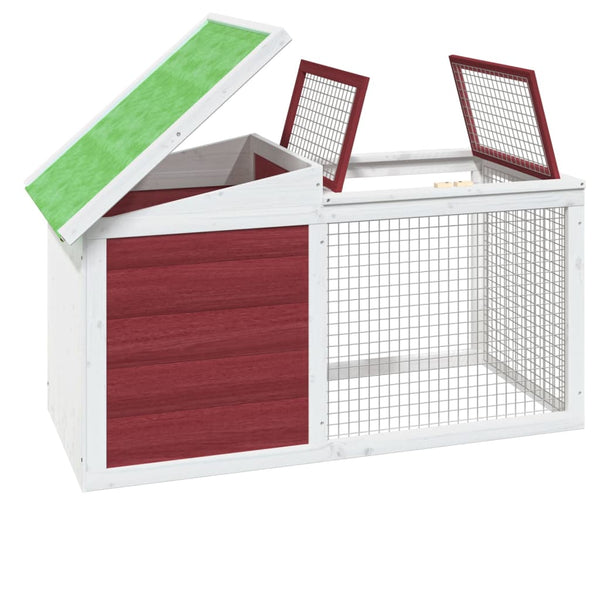 vidaXL Rabbit Hutch Mocha 100.5x54x55 cm Solid Pine Wood