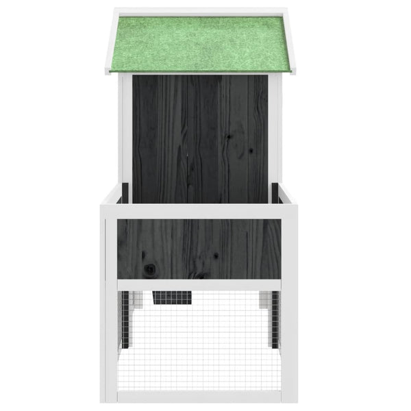 vidaXL Rabbit Hutch Grey 170x63x113 cm Solid Pine Wood