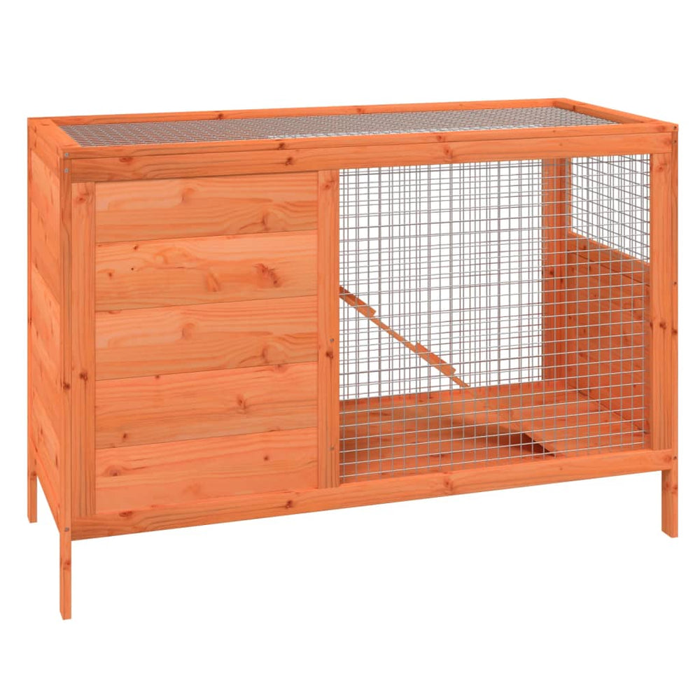 vidaXL Rabbit Hutch Brown 103x44x69.5 cm Solid Pine Wood