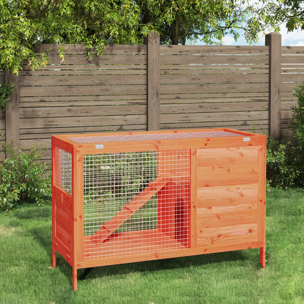 vidaXL Rabbit Hutch Brown 103x44x69.5 cm Solid Pine Wood