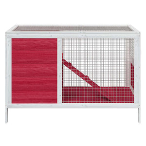 vidaXL Rabbit Hutch Red 103x44x69.5 cm Solid Pine Wood