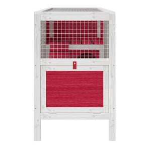 vidaXL Rabbit Hutch Red 103x44x69.5 cm Solid Pine Wood