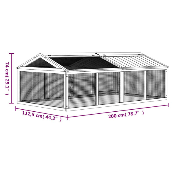 vidaXL Outdoor Playpen Mokka 200x112.5x74 cm Solid Pine Wood