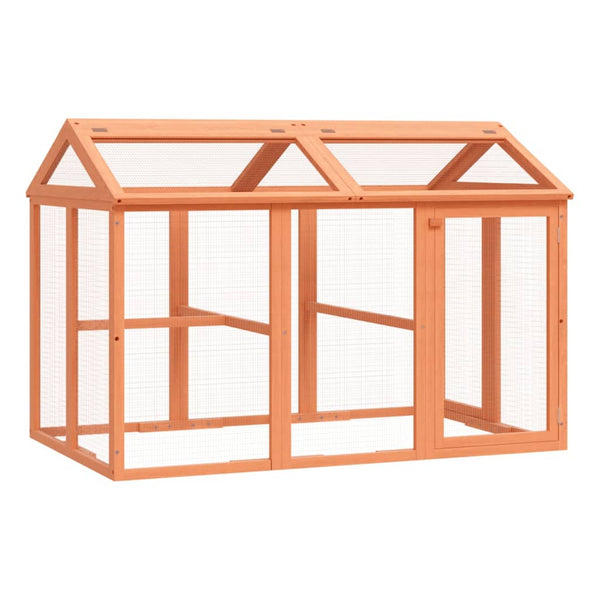 vidaXL Outdoor Run Brown 141x94x104 cm Solid Pine Wood