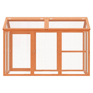 vidaXL Outdoor Run Brown 141x94x104 cm Solid Pine Wood