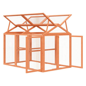 vidaXL Outdoor Run Brown 141x94x104 cm Solid Pine Wood