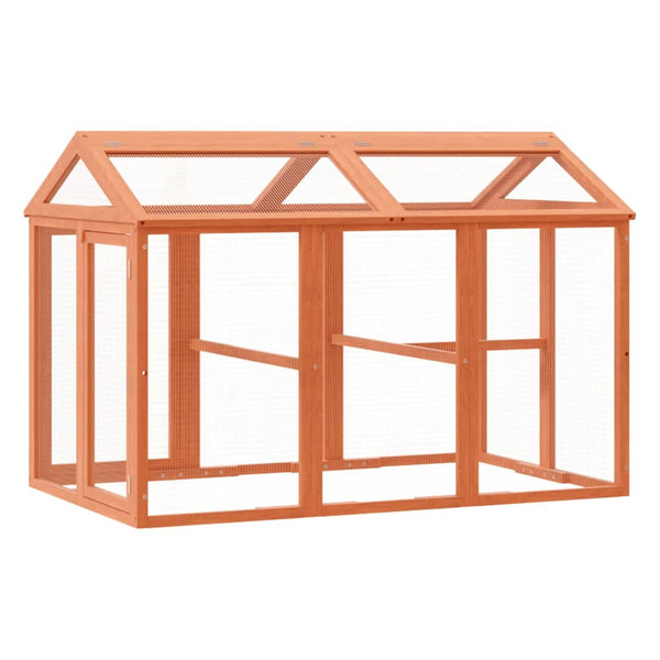 vidaXL Outdoor Run Brown 141x94x104 cm Solid Pine Wood