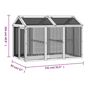 vidaXL Outdoor Run Brown 141x94x104 cm Solid Pine Wood
