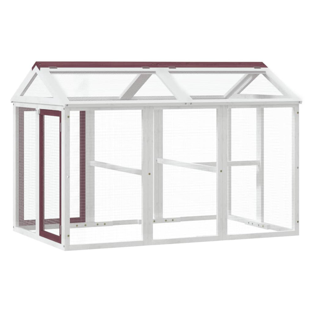 vidaXL Outdoor Rabbit Run Moka 141x94x104 cm Solid Pine Wood