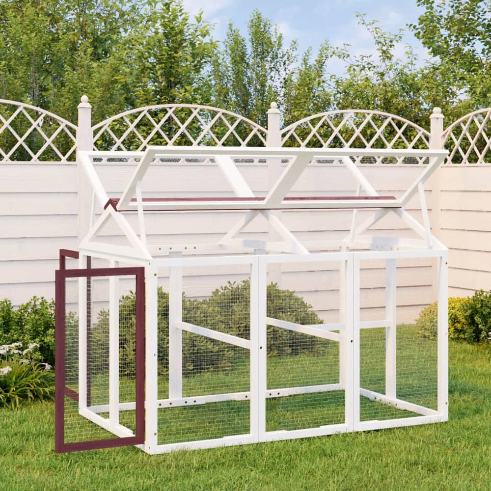 vidaXL Outdoor Rabbit Run Moka 141x94x104 cm Solid Pine Wood
