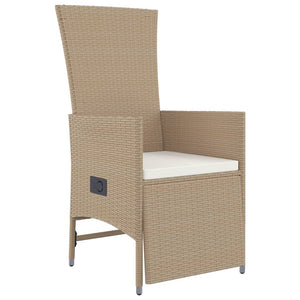 vidaXL 11-Piece Garden Dining Set with Cushions Beige Poly Rattan