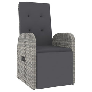 vidaXL 2-Piece Garden Lounge Set Grey Poly Rattan & Solid Acacia Wood