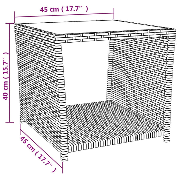 vidaXL 3-Piece Garden Lounge Set Black Poly Rattan & Steel