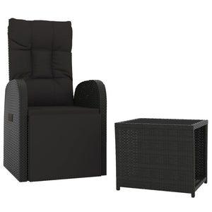 vidaXL 2-Piece Garden Lounge Set Black Poly Rattan & Steel