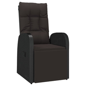 vidaXL 2-Piece Garden Lounge Set Black Poly Rattan & Steel