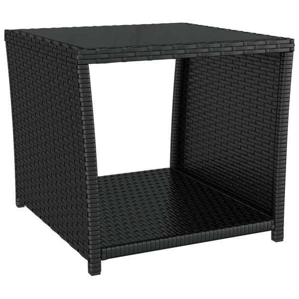 vidaXL 2-Piece Garden Lounge Set Black Poly Rattan & Steel