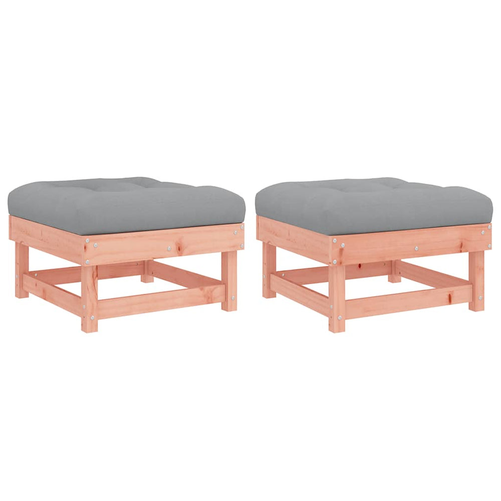vidaXL Garden Stools with Cushions 2 pcs Solid Douglas Fir