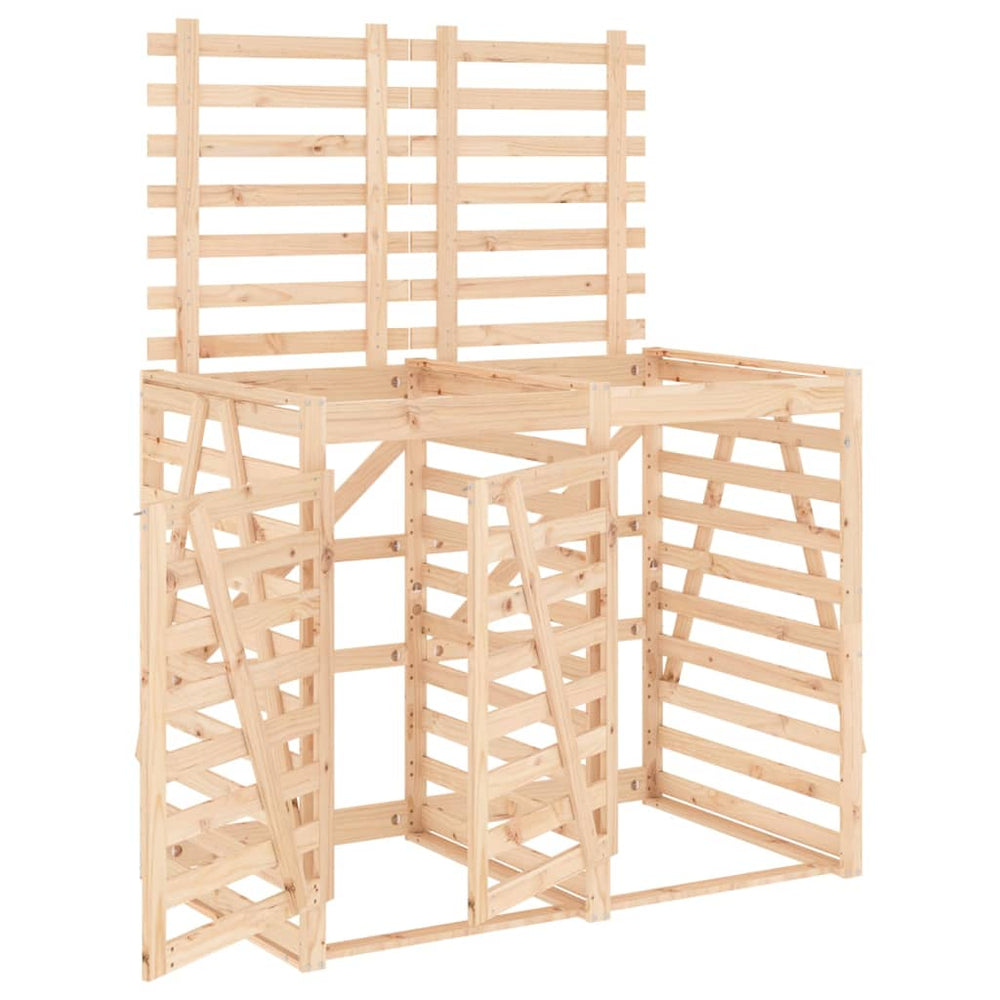 vidaXL Wheelie Bin Shed for 2 Bins Solid Pine Wood