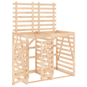 vidaXL Wheelie Bin Shed for 2 Bins Solid Pine Wood