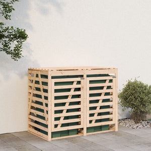 vidaXL Wheelie Bin Shed for 2 Bins Solid Pine Wood