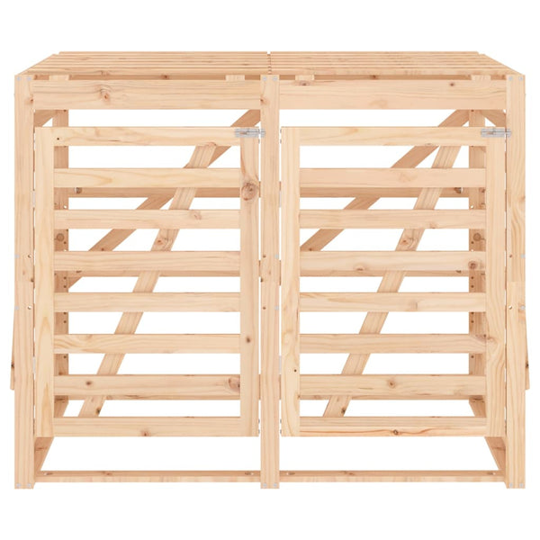 vidaXL Wheelie Bin Shed for 2 Bins Solid Pine Wood