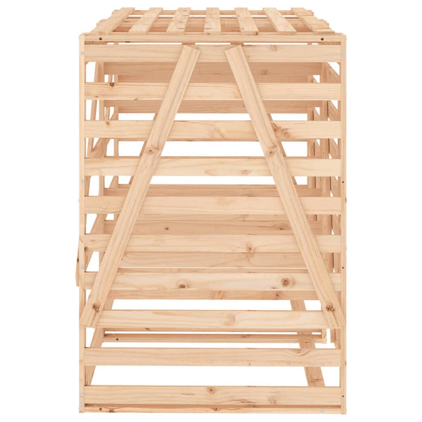 vidaXL Wheelie Bin Shed for 2 Bins Solid Pine Wood