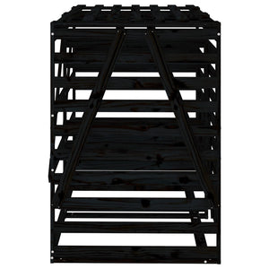 vidaXL Rubbish Bin Shed for 2 Bins Black Solid Pine Wood