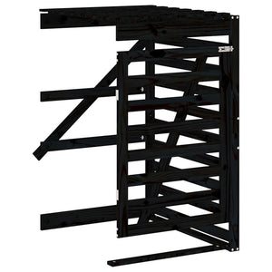 vidaXL Rubbish Bin Shed for 2 Bins Black Solid Pine Wood