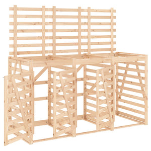 vidaXL Triple Bin Storage Shed Solid Pine Wood