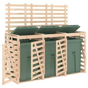 vidaXL Triple Bin Storage Shed Solid Pine Wood