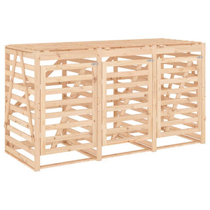 vidaXL Triple Bin Storage Shed Solid Pine Wood
