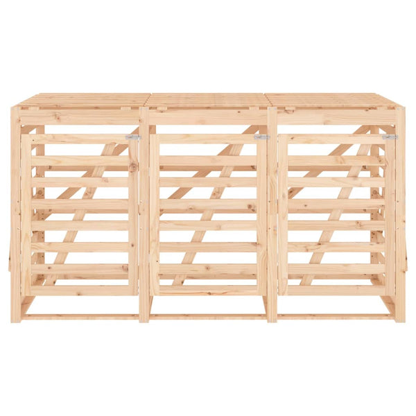 vidaXL Triple Bin Storage Shed Solid Pine Wood