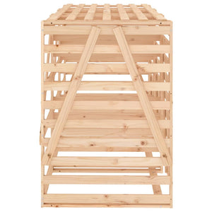 vidaXL Triple Bin Storage Shed Solid Pine Wood