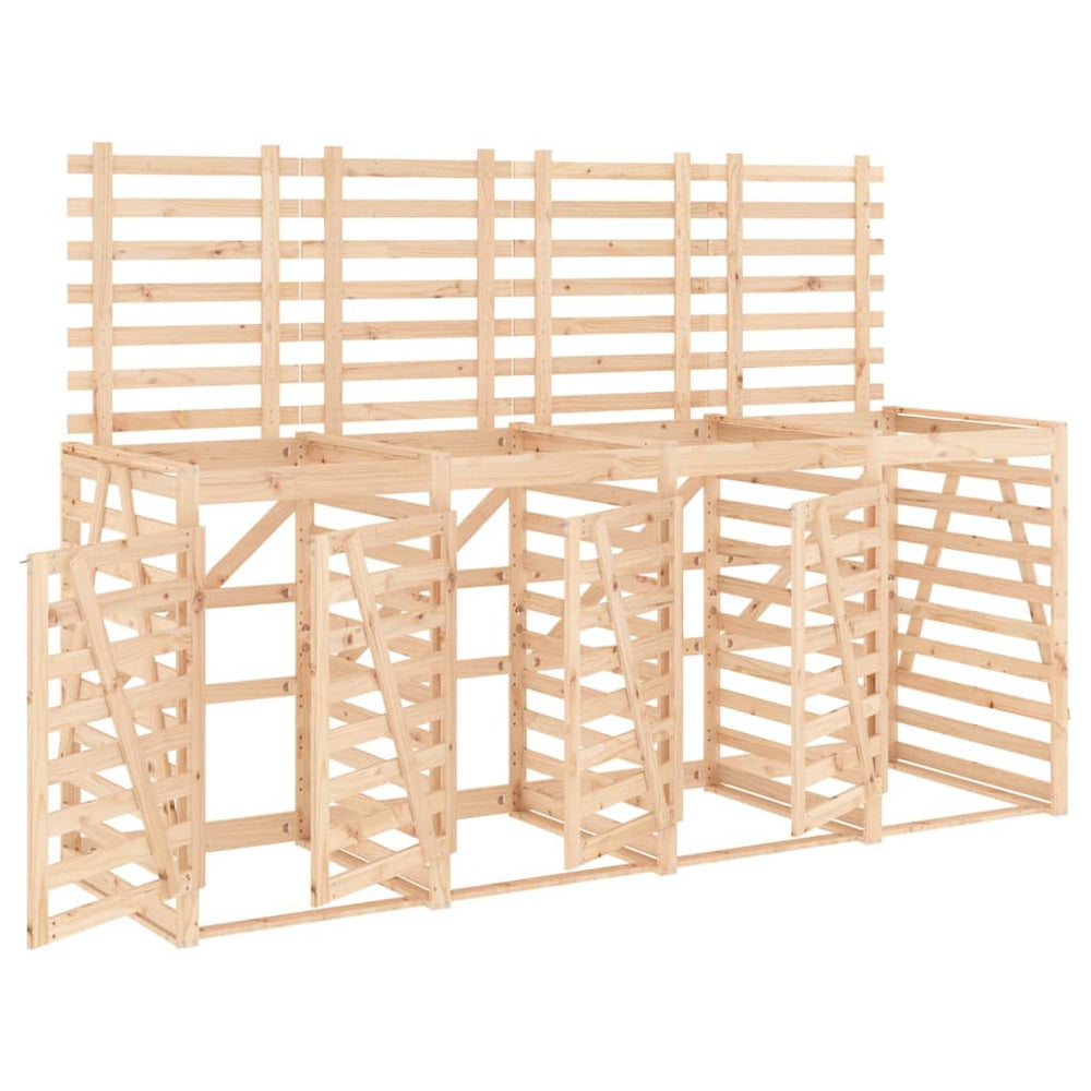vidaXL Wheelie Bin Storage for 4 Bins Solid Pine Wood