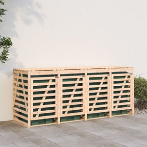 vidaXL Wheelie Bin Storage for 4 Bins Solid Pine Wood