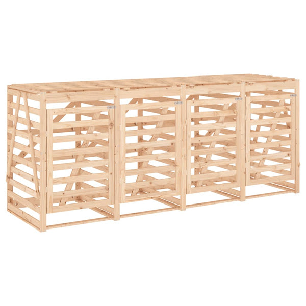 vidaXL Wheelie Bin Storage for 4 Bins Solid Pine Wood