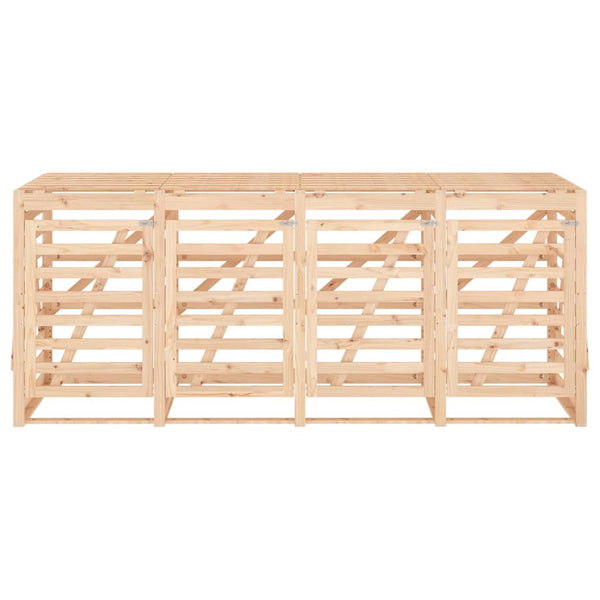 vidaXL Wheelie Bin Storage for 4 Bins Solid Pine Wood